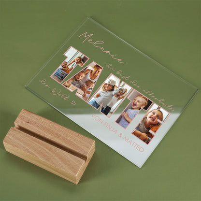 Acrylbild mit Fotos und individueller Widmung als Geschenkidee für die beste Tante der Welt