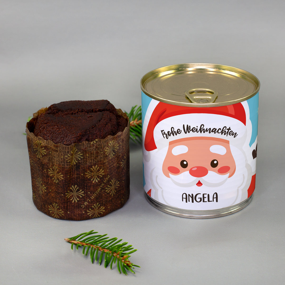 Personalisierbarer Kuchen in der Dose 'Weihnachtsmann'