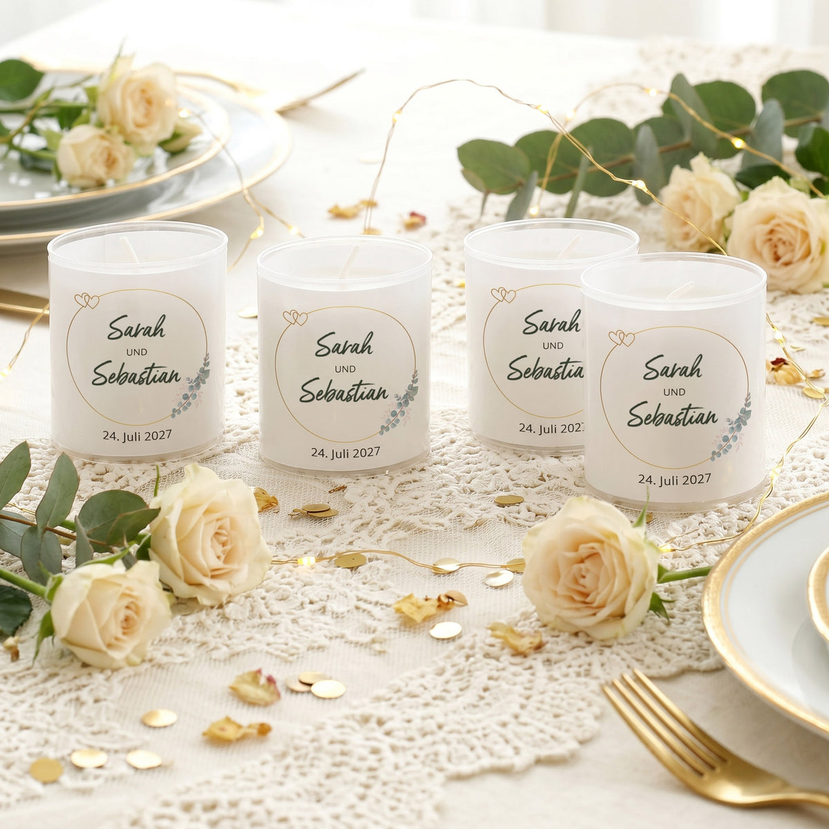Personalisiertes Kerzen Set Hochzeit