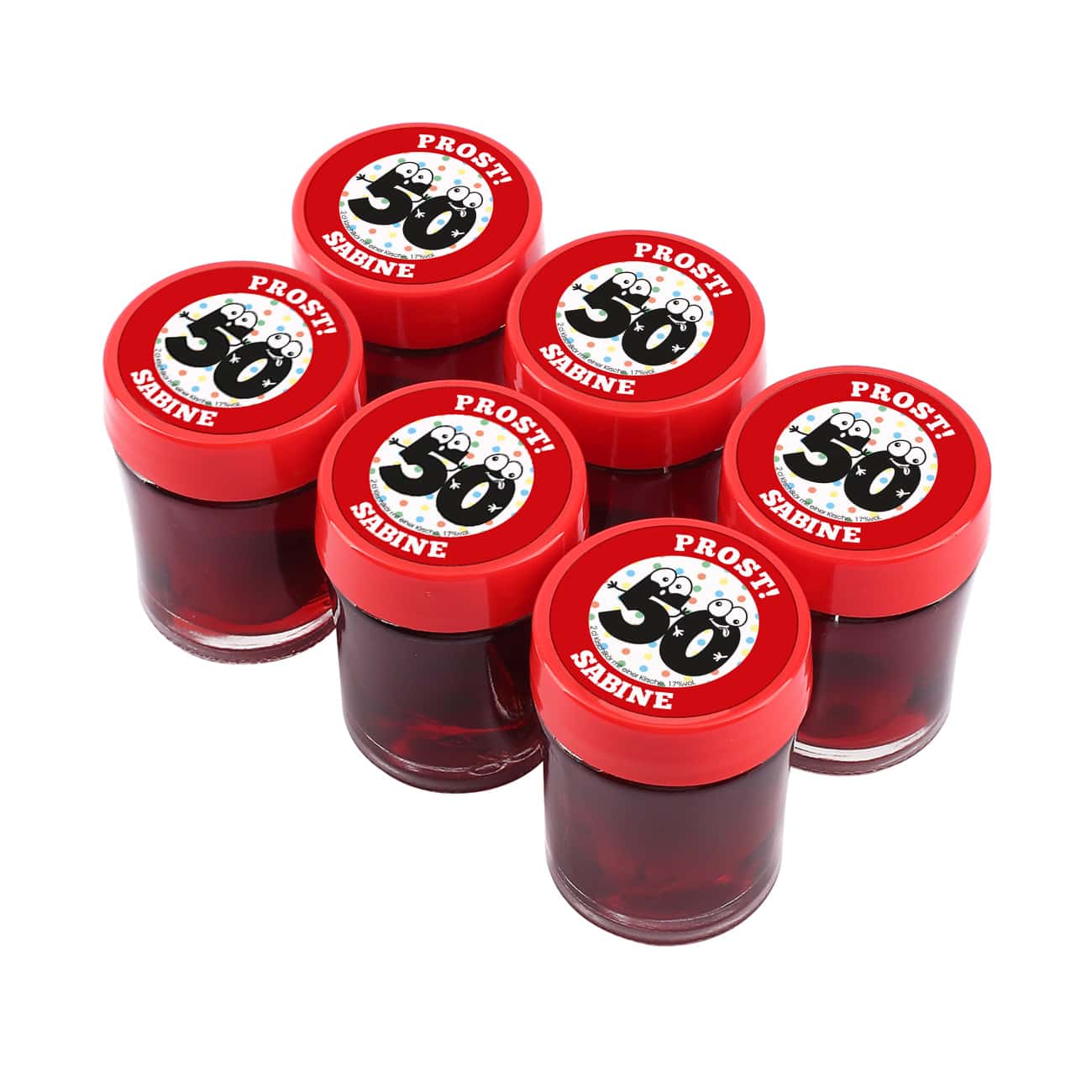 6er Set mit Ihren Angaben bedruckt