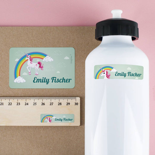 Schulaufkleber Namensetiketten Einhorn