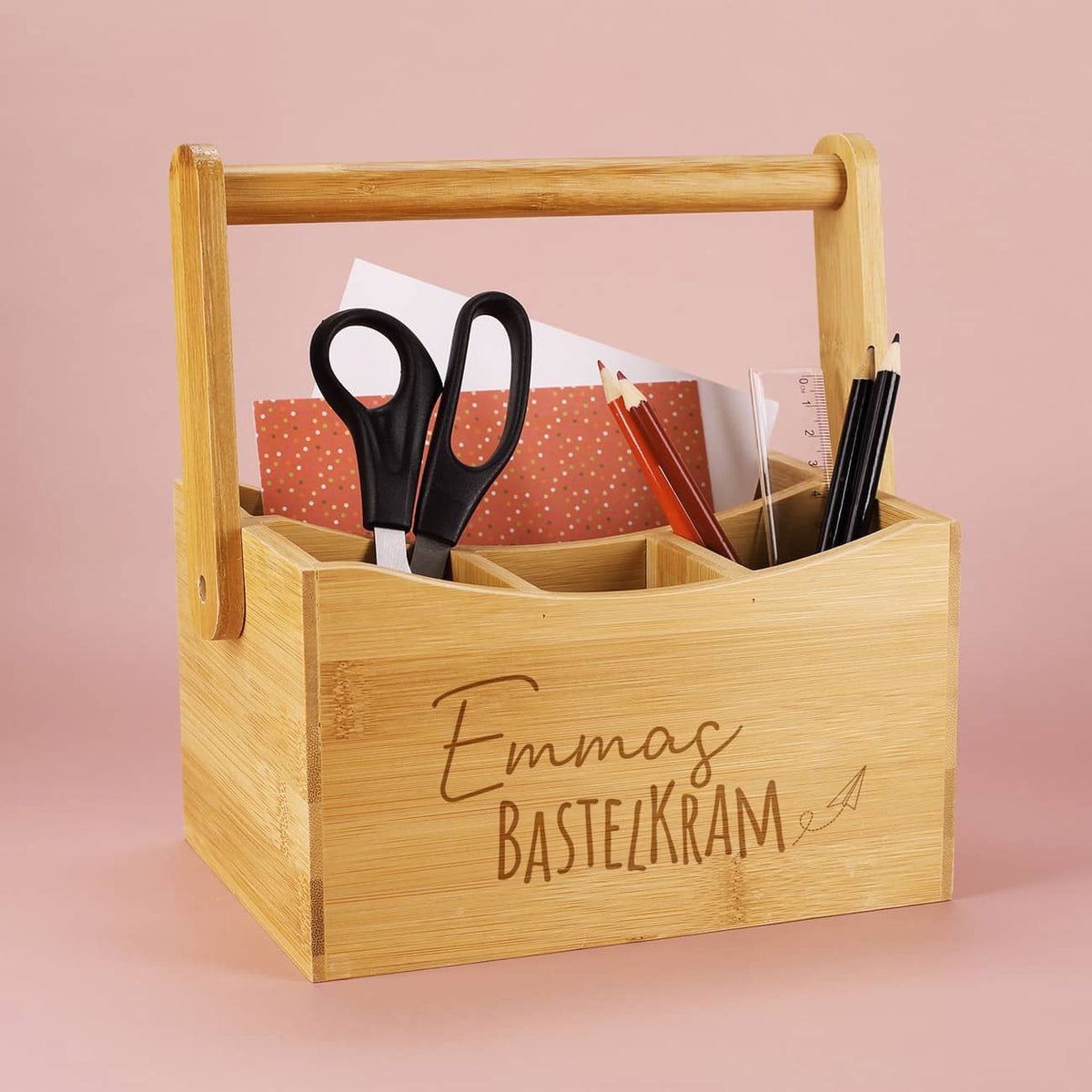 Bastelkram Bambusbox für Stifte und vieles mehr