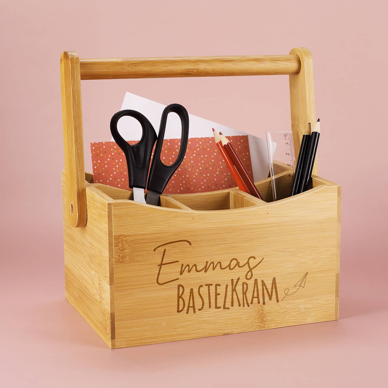 Bastelkram Bambusbox für Stifte und vieles mehr