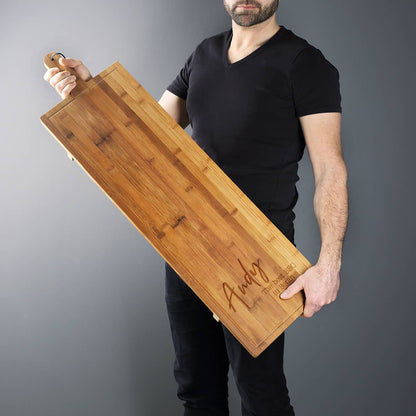 1 Meter Bambusbrett mit Name und zwei Wunschzeilen graviert