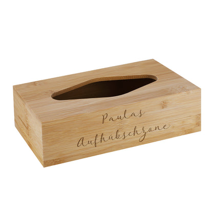 Taschentuchbox aus Bambus mit Ihrer Wunschgravur