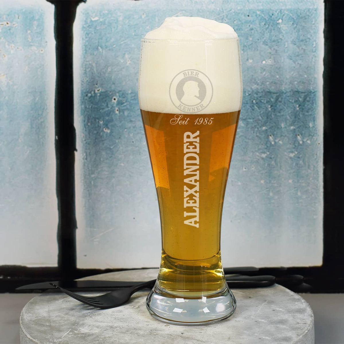 Weizenbier Glas mit Gravur