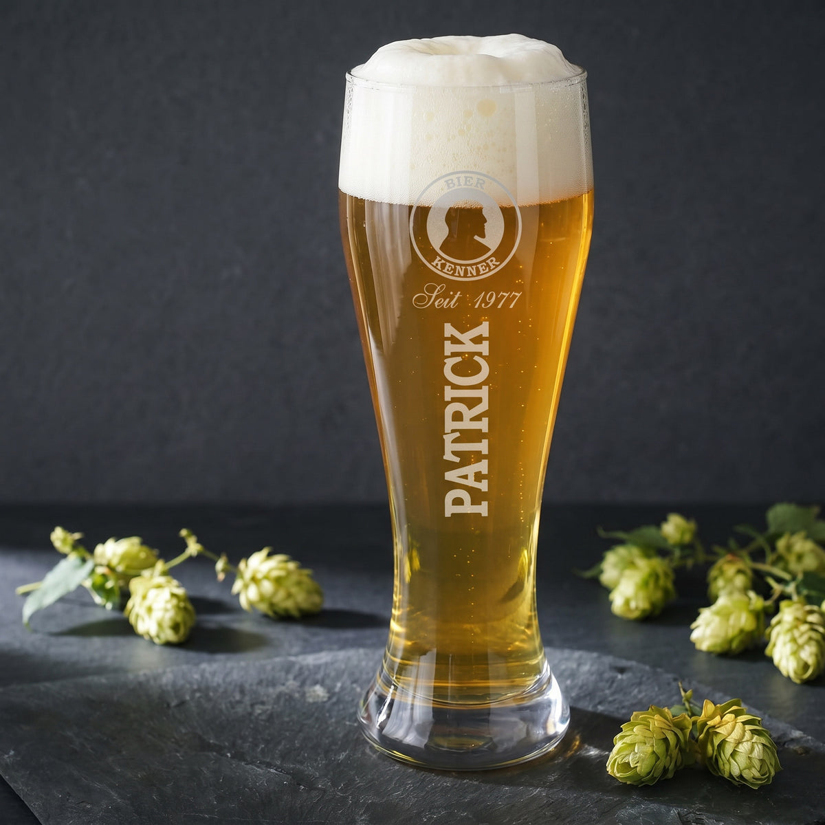 Weizenbier Glas mit Gravur