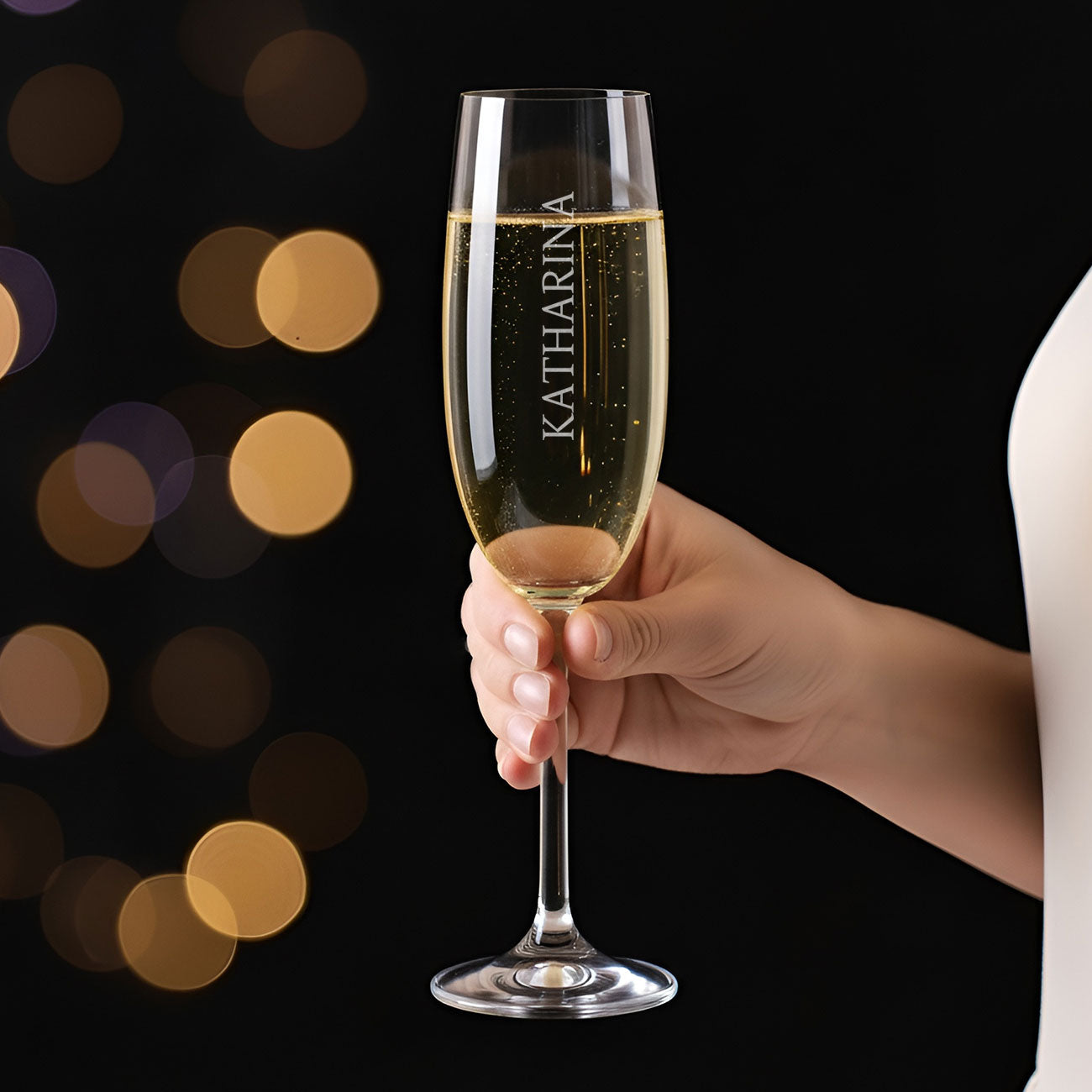 Sektglas mit Name graviert