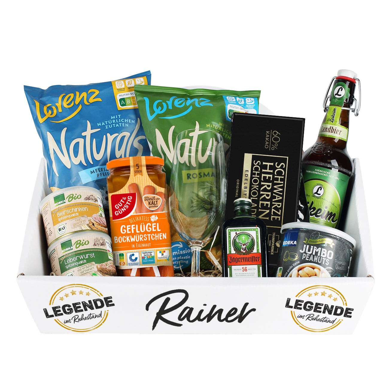 Gefüllter Geschenkkorb Ruhestand