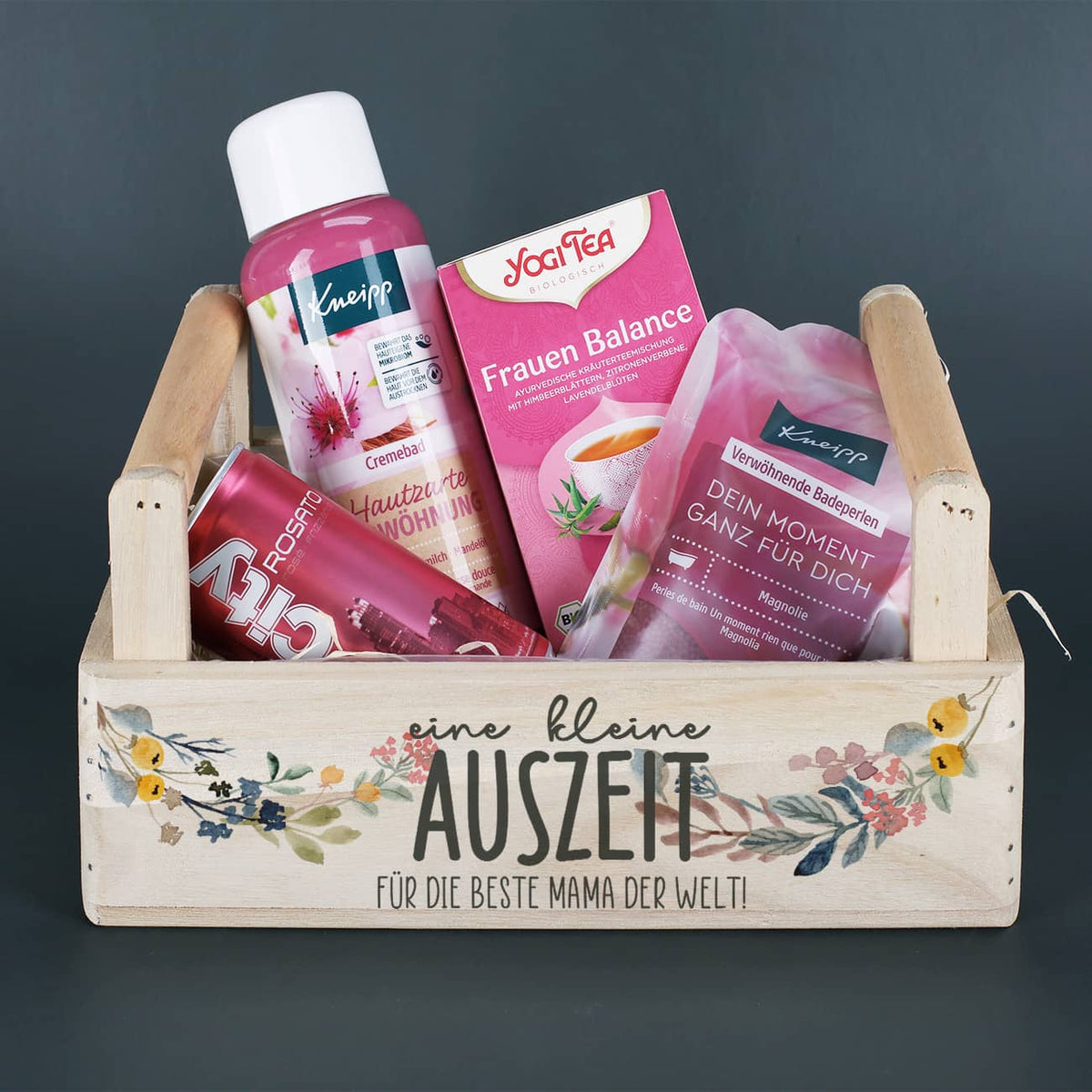 Geschenkkorb ‚Kleine Auszeit' – Baumwoll-Leinen-Tasche Mit Herz, 30x20x12 Cm, Für Wellness-Geschenke & Alltag