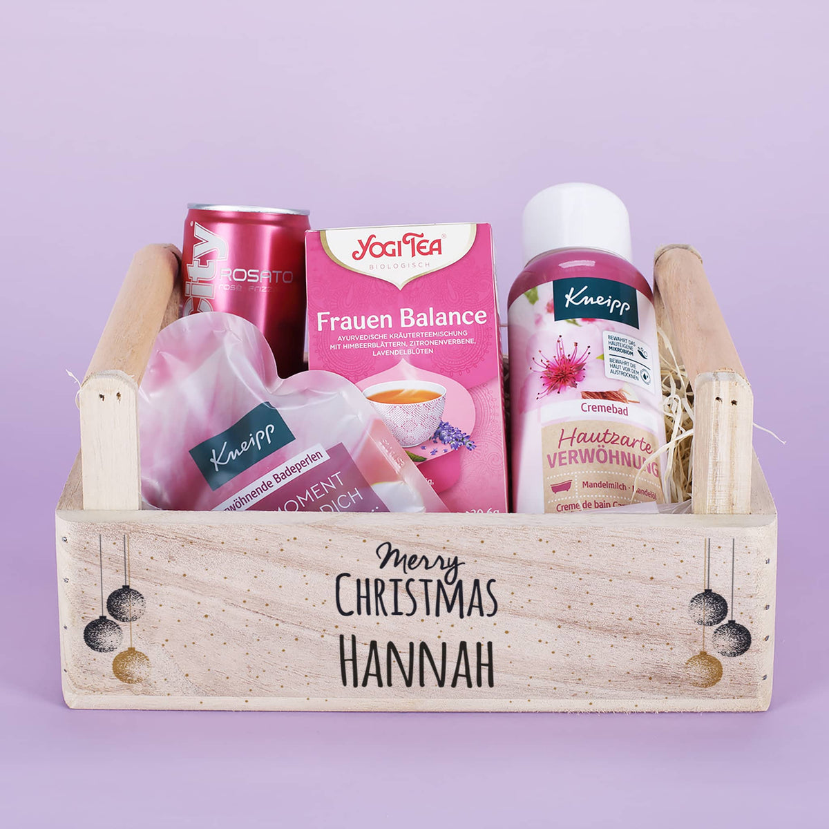 Geschenkset für Frauen zu Weihnachten – Mit Badezusätzen, Secco & Tee –