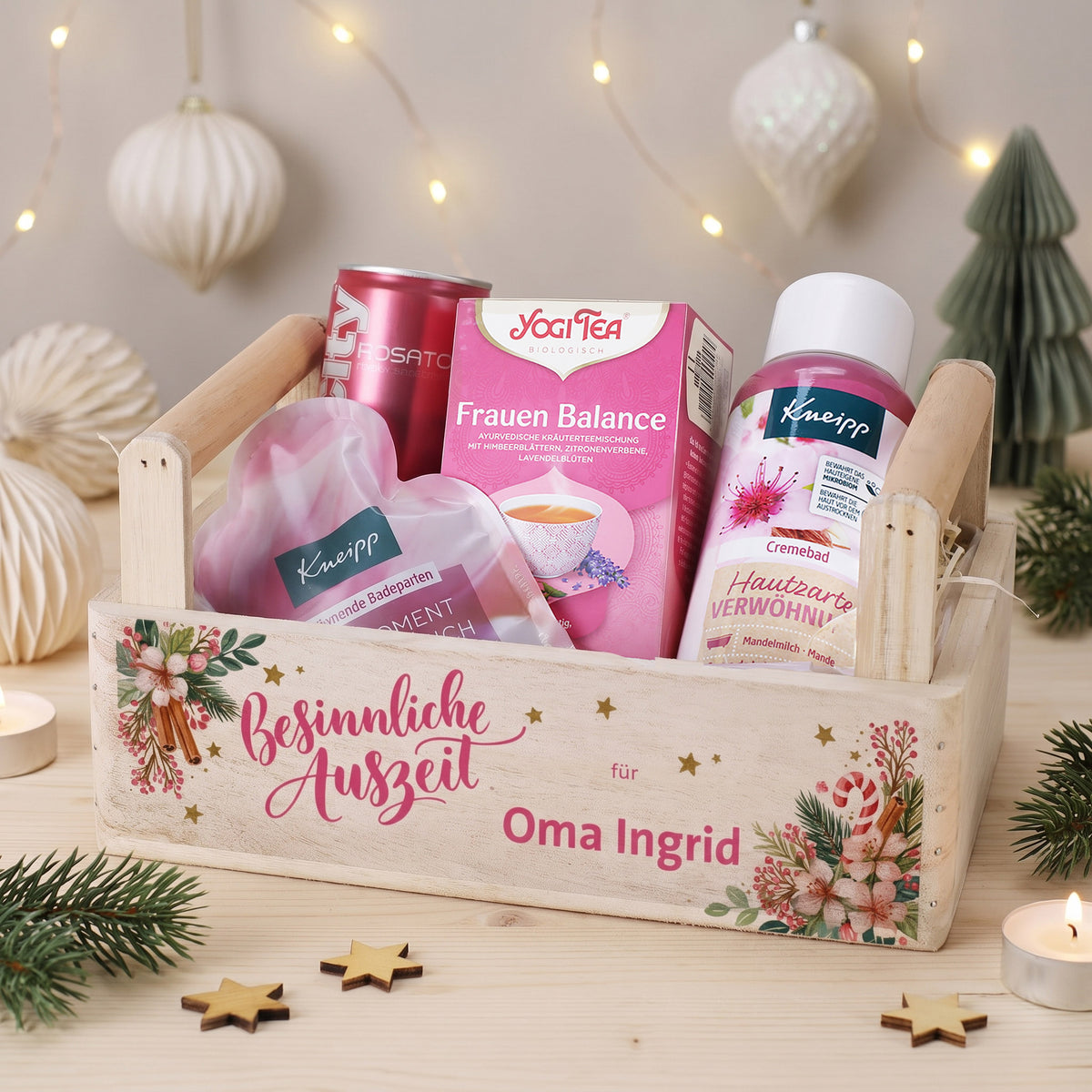 Präsentkorb für Frauen zu Weihnachten personalisiert mit Name –