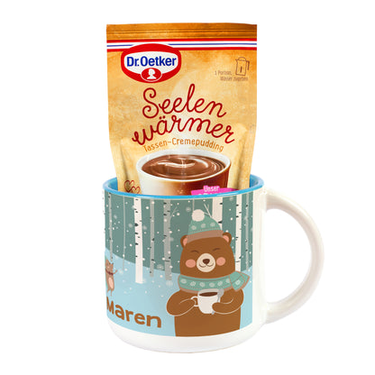 Geschenk Set für Kinder mit personalisierter Tasse und Schokolade Tassenpudding