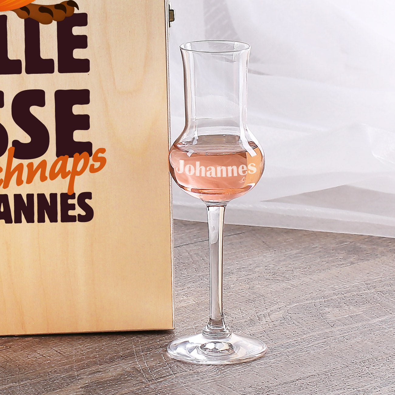 Personalisiertes Grappaglas mit Gravur "Johannes"