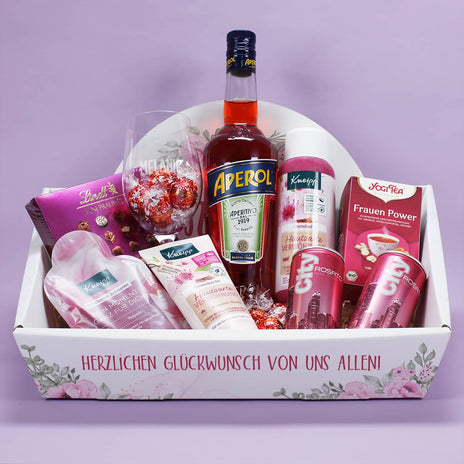 Gefüllter Geschenkkorb für Frauen