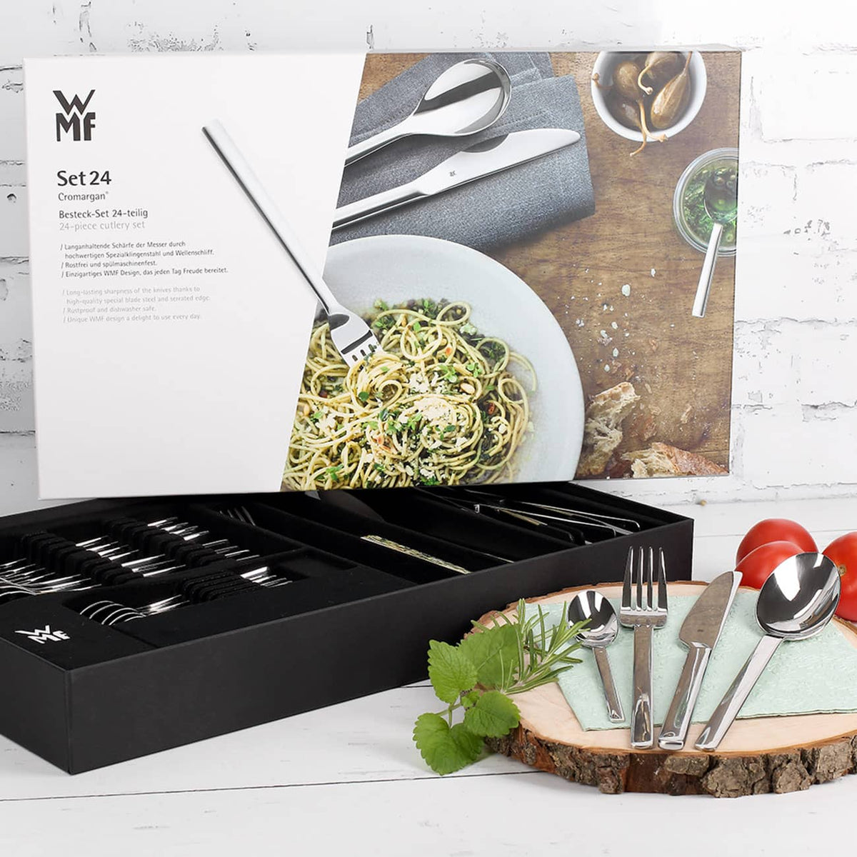 24 teiliges WMF Besteckset in persönlich bedrucktem Weihnachtssack –