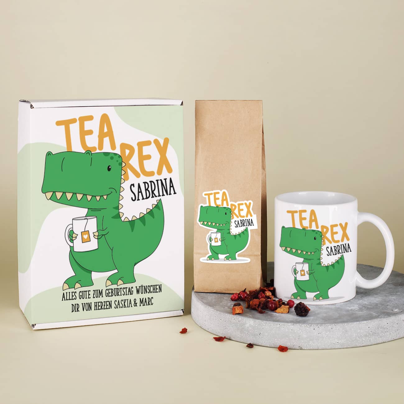 Tee Geschenkset Tea Rex | personalisiert – geschenke-online.de