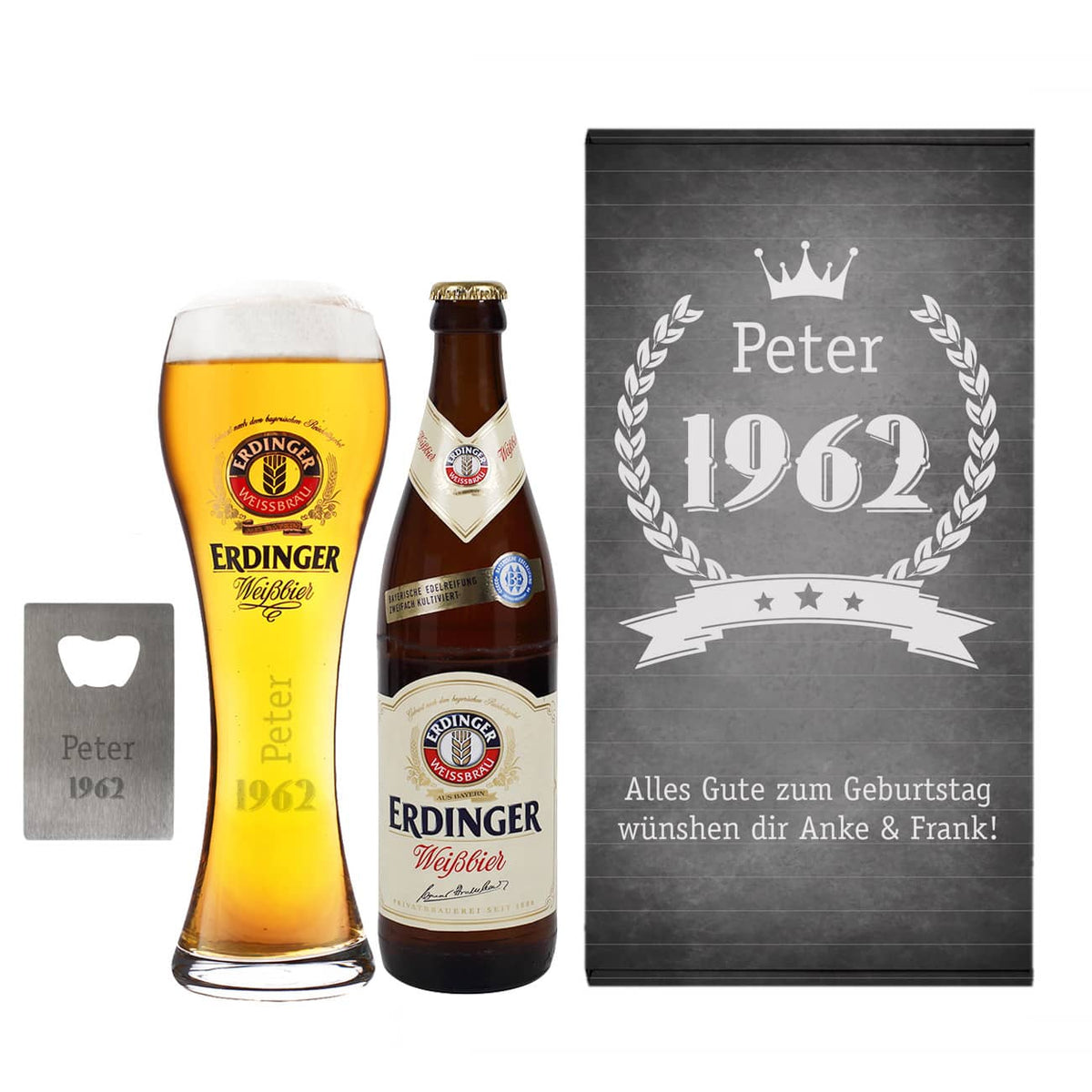 Original Erdinger Weißbierglas Mit Namensgravur – Persönliches Geschenk Für Väter & Bierfans, 0,5 L Kristallglas