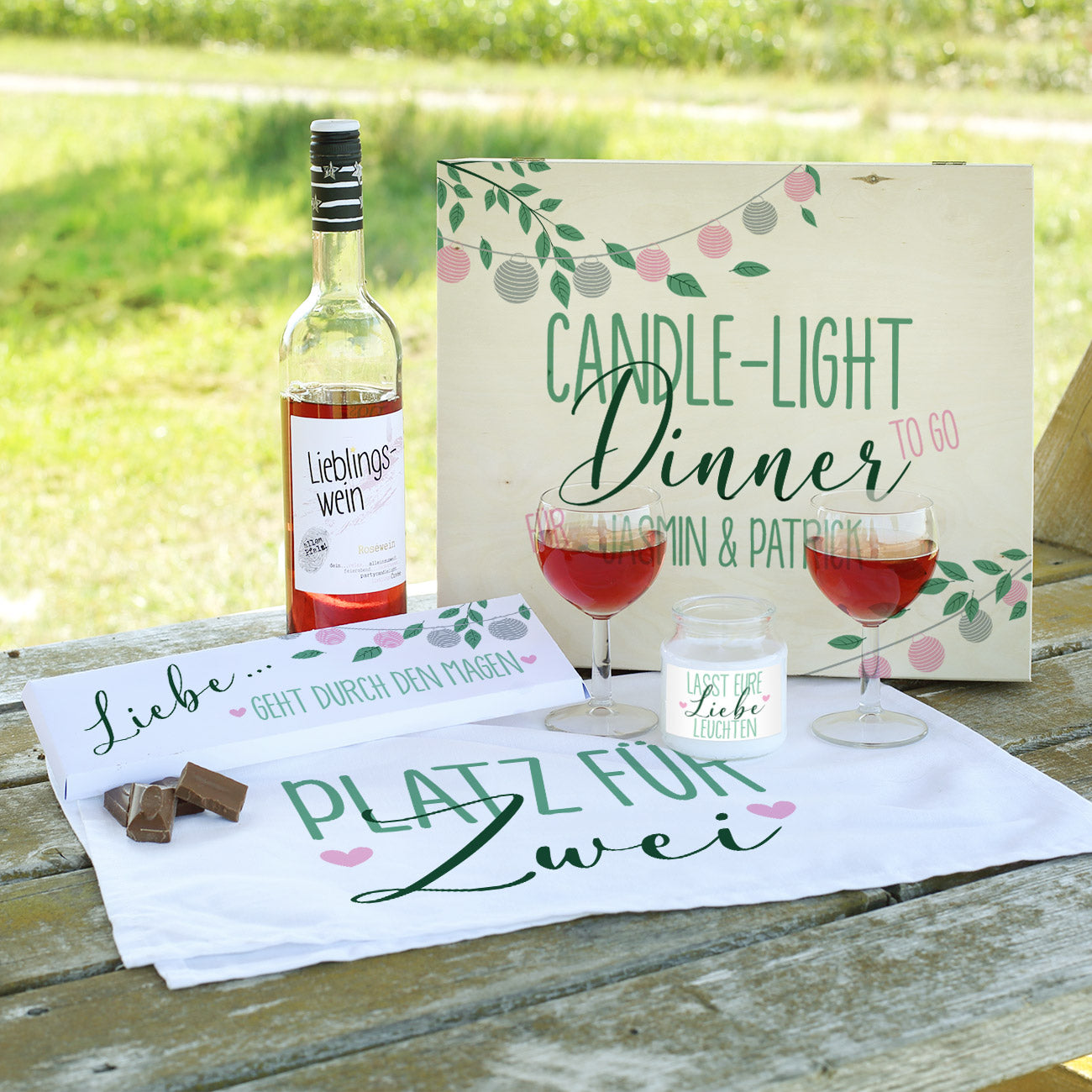 Candle-Light Dinner to go - Geschenkset für Paare