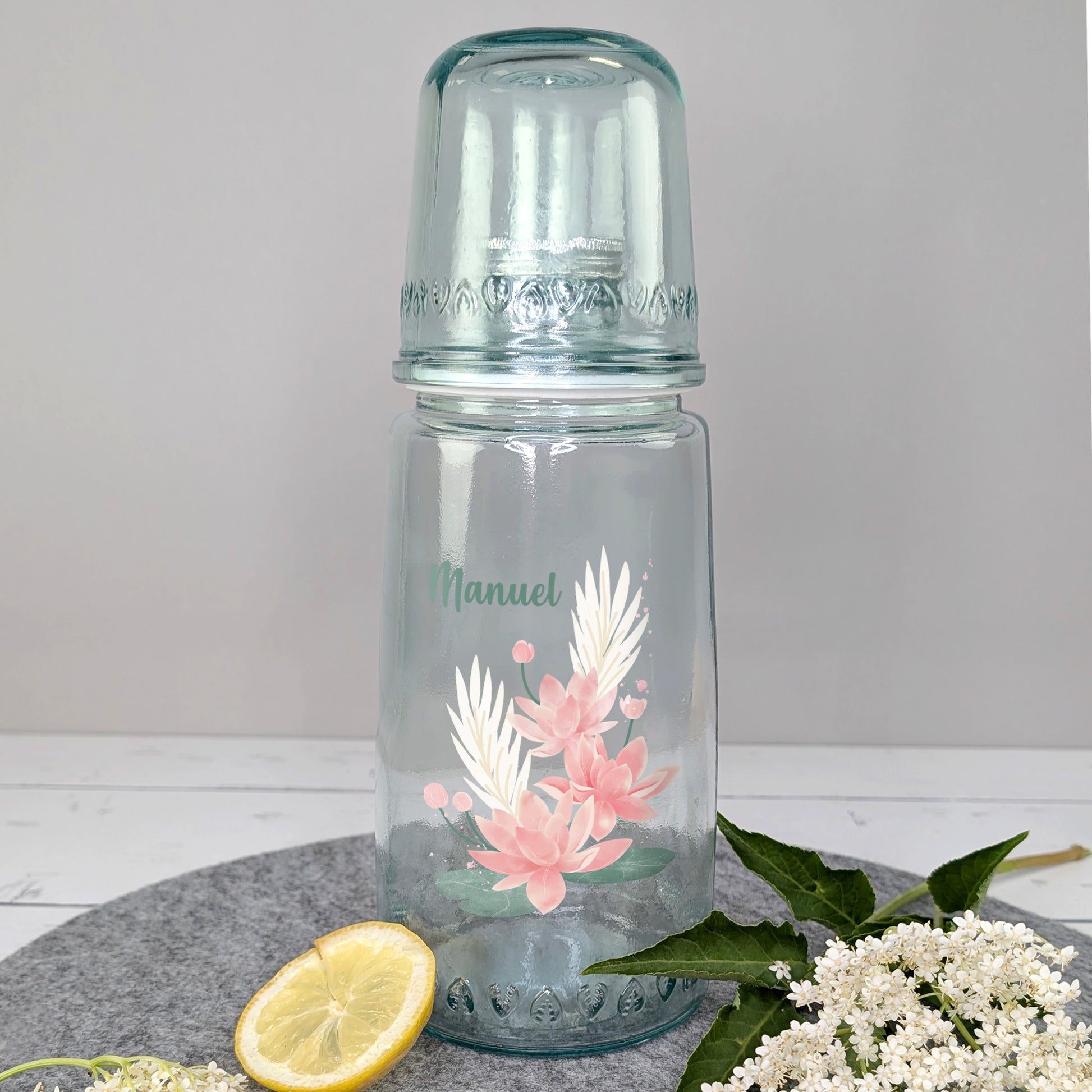 Personalisierte Karaffe mit Trinkglas mit Name