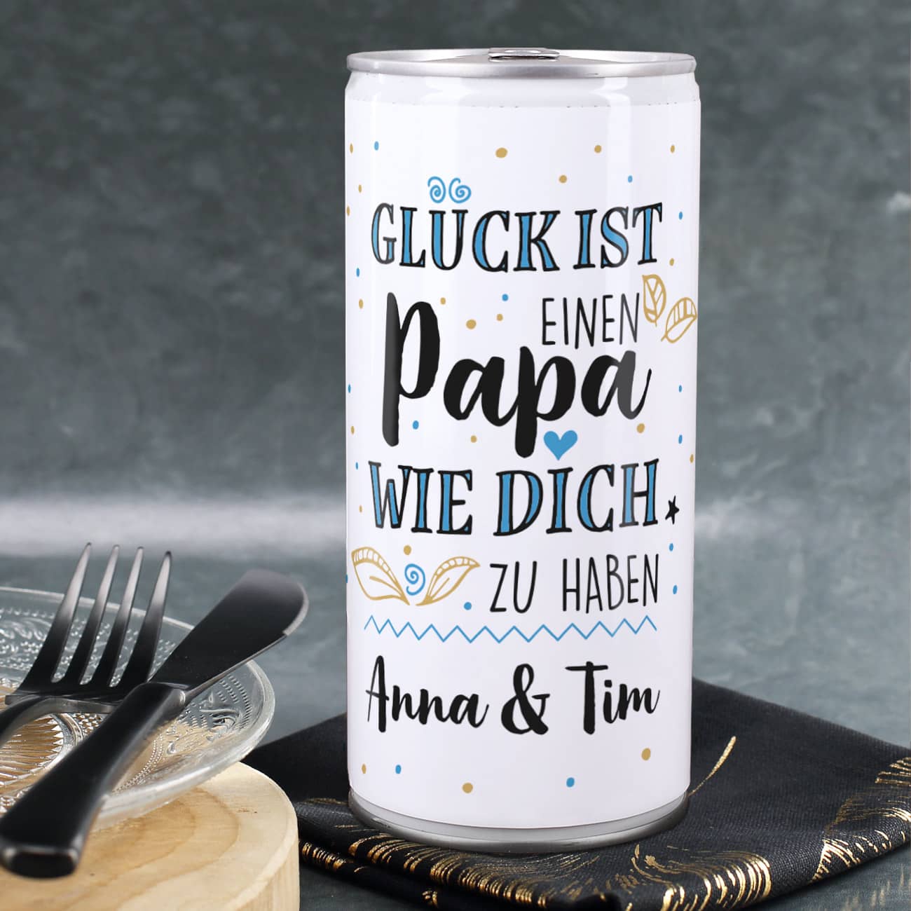 1L Bierdose - Glück ist einen Papa wie dich zu haben - mit Wunschtext ...