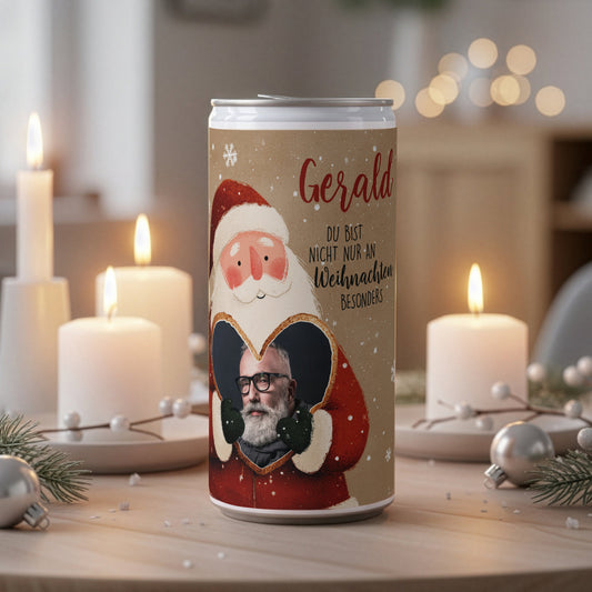Personalisiertes XL Weihnachtsbier mit Foto & Name | Biergeschenk im Santa-Design zu Weihnachten