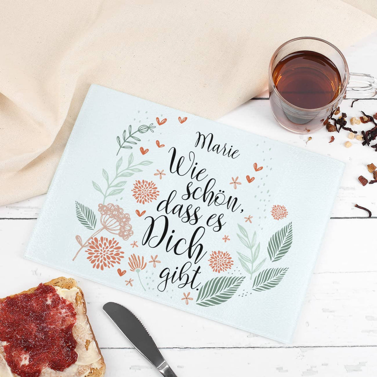 Glasbrettchen als Dankeschön