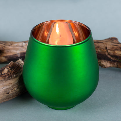 Eid Mubarak Windlicht grün mit warmem Kerzenschein