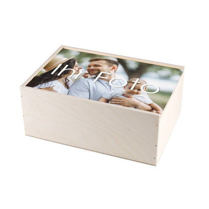 erinnerungen aufbewahren box Bedruckte Geschenkbox mit Foto auf Deckel gedruckt zum Aufbewahren für Ihre schönsten Bilder als Erinnerungsbox – geschenke-online.de