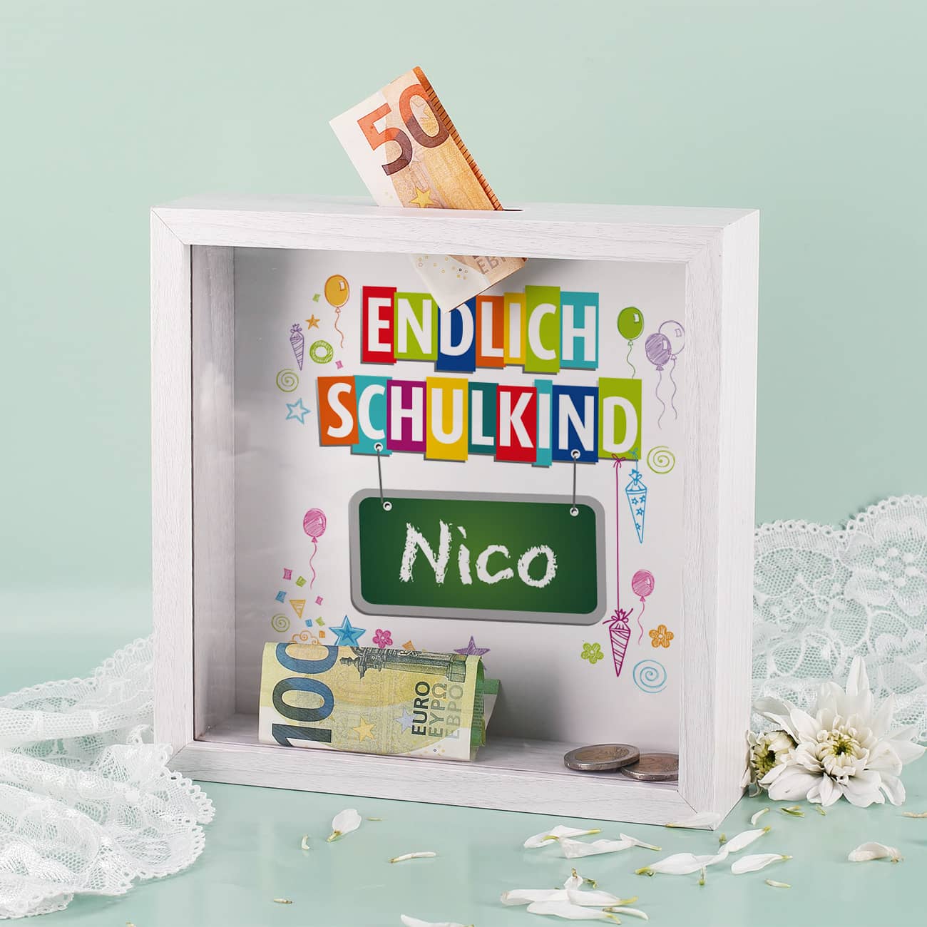 Große Spardose zum Schulanfang