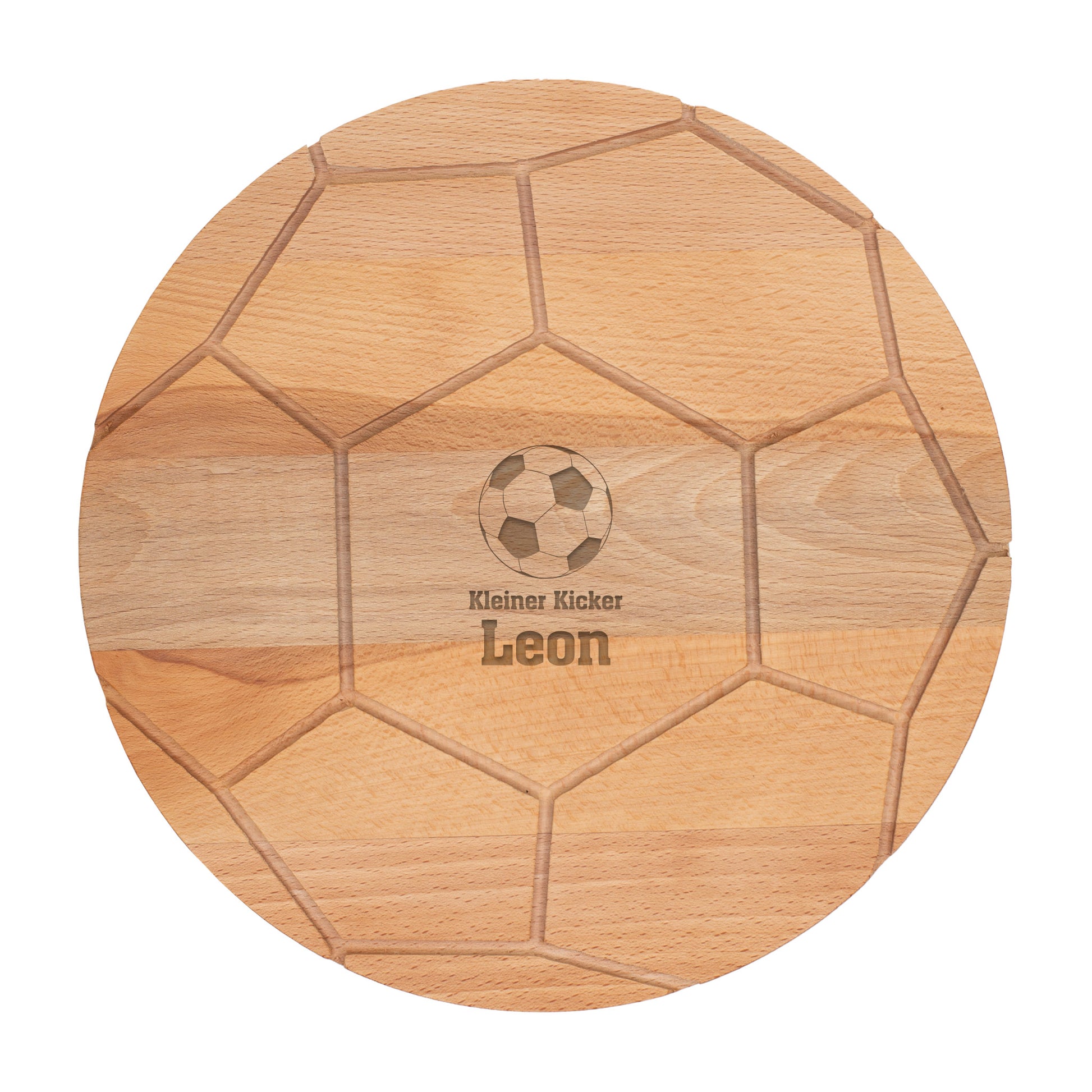 Personalisierbares Fußballbrettchen aus Buchenholz mit Gravur für Fußballfans