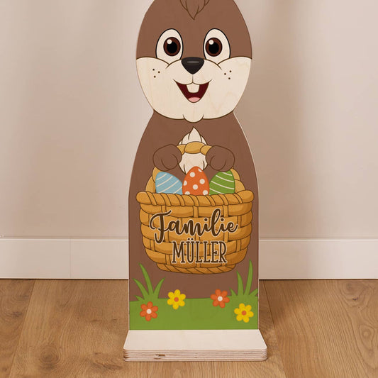 Osterhasen Aufsteller aus Holz mit Standfuß