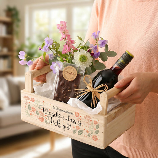 Bedruckter Pflanzkorb zum selbst Befüllen – Wie schön, dass es dich gibt