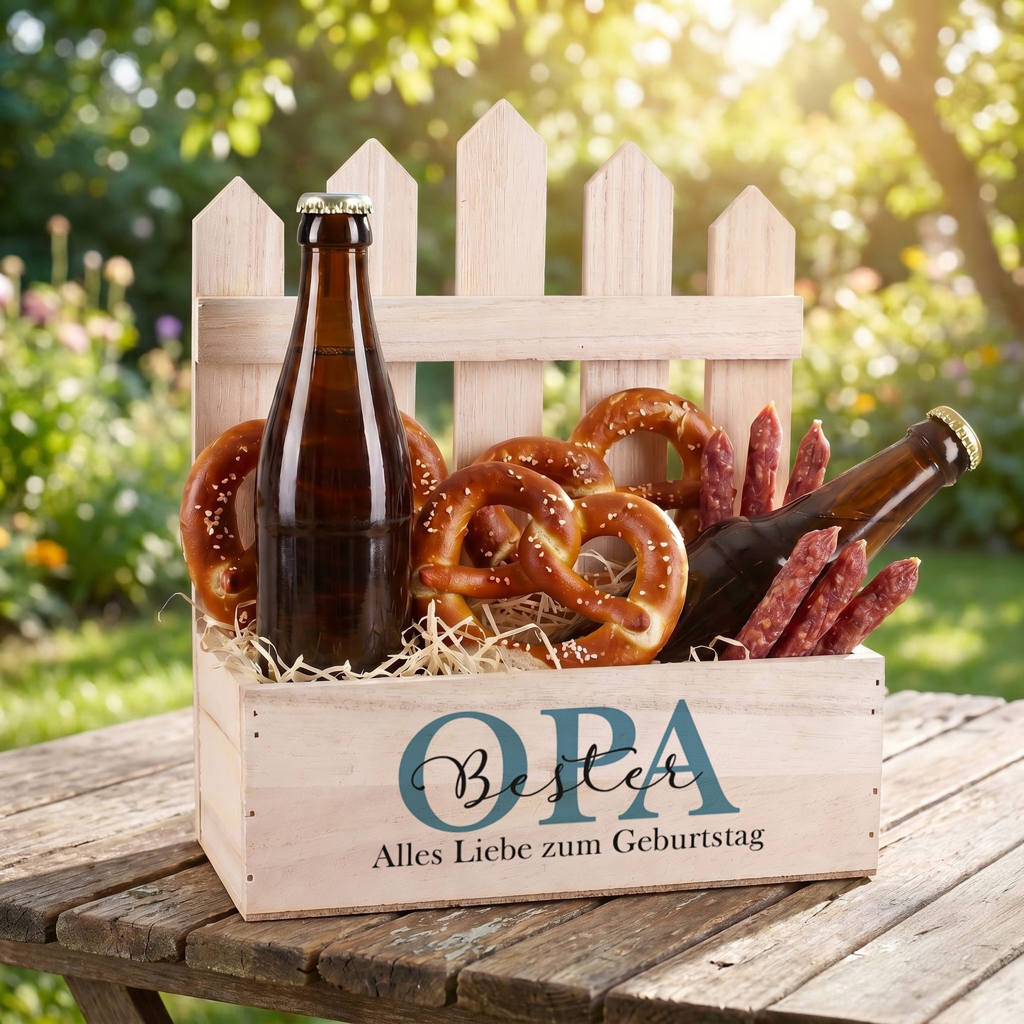 Personalisierter Pflanzkorb für Opa zum Geburtstag