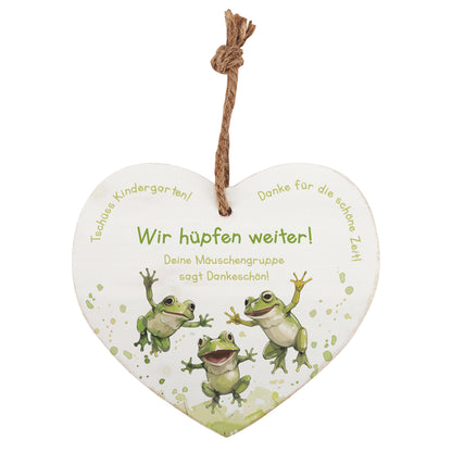 Personalisiertes Holzherz – Abschiedsgeschenk für den Kindergarten & Erzieher