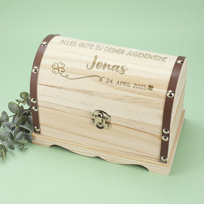 Gravierte Schatztruhe zur Jugendweihe