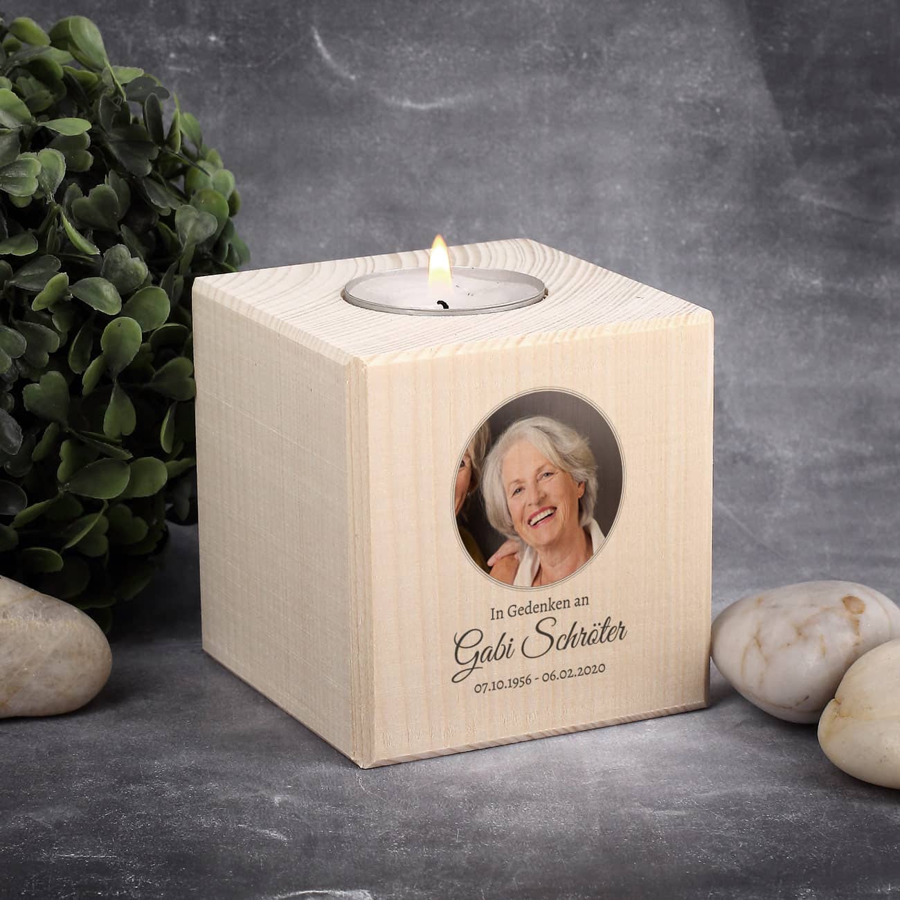 Gedenk Kerze für Teelichter mit Foto