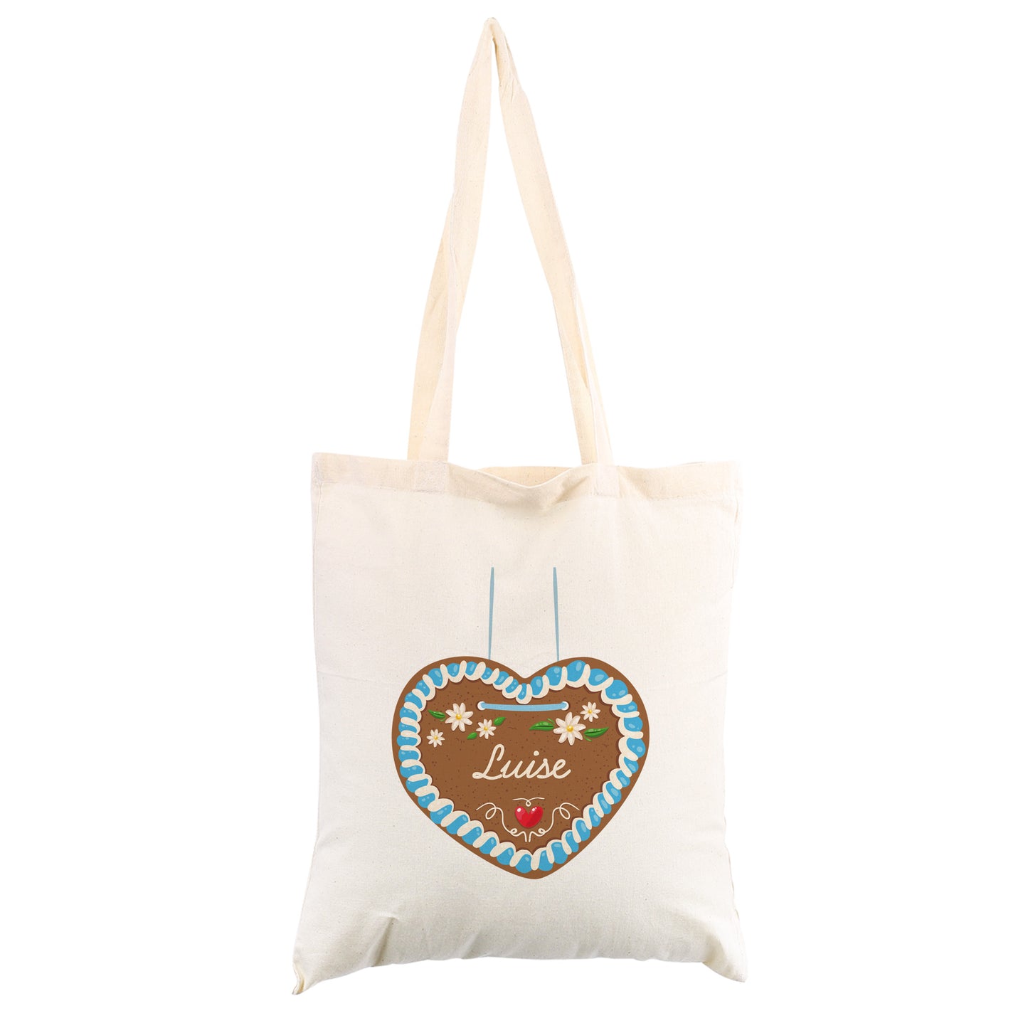 Stoffbeutel mit Lebkuchenherz & Name personalisiert | Tasche für Volksfest, Bierfest & Kirmes