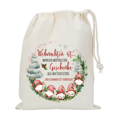 Mittlerer Geschenksack aus Baumwolle, Personalisierung mit Wunschtext