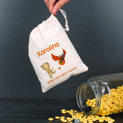 Personalisierter Süßigkeiten-Beutel zu Halloween | Baumwollsack für 'Süßes oder Saures'