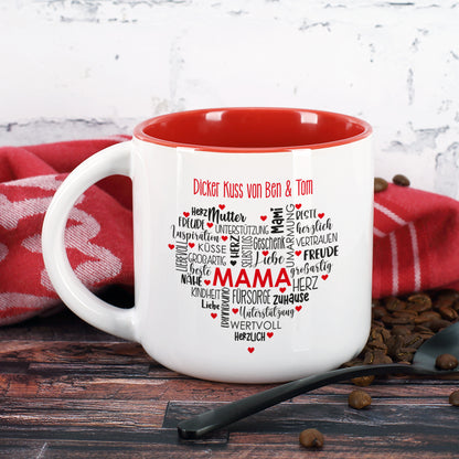 bedruckter Kaffee-Pott für Mama mit Personalisierung, 400 ml