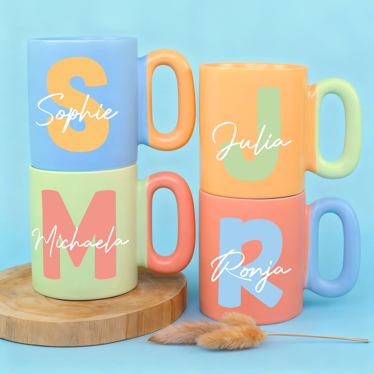 Personalisierte bunte Tasse mit Initiale und Name Ritzenhoff & Breker –