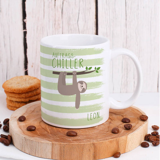 Tasse "Auftragschiller" mit Name