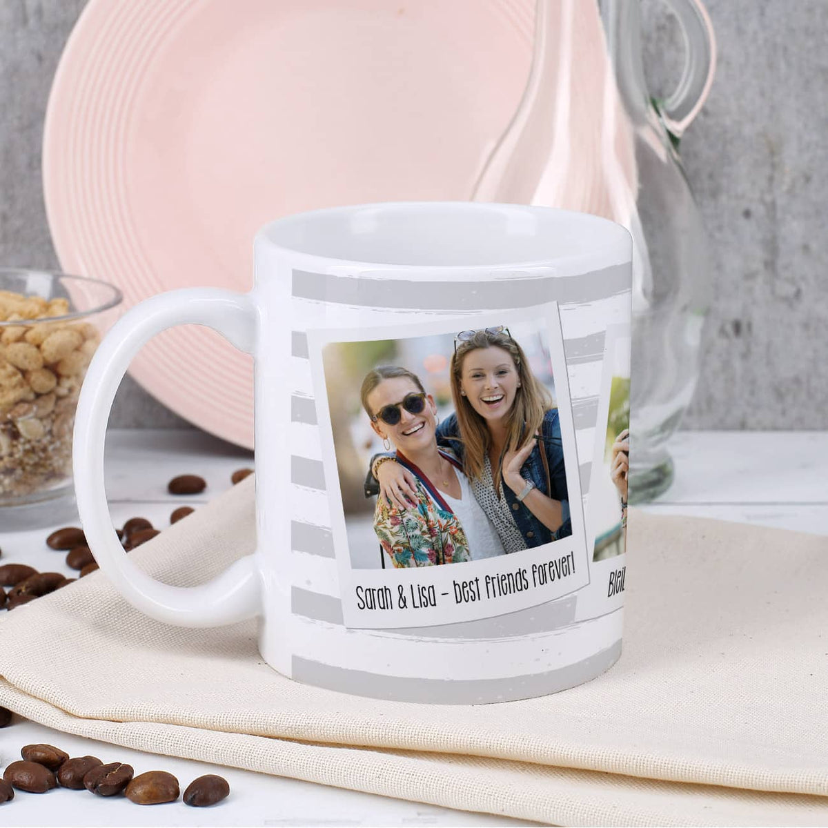 Tasse mit 3 Fotos und Text –