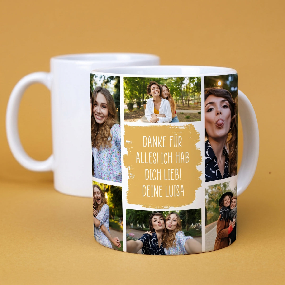 Bestseller Geschenk, Fototasse mit 10 Fotos, Wunschtext und wählbaren Farben, gestalten sie ganz einfach ihre persönliche Tasse. –