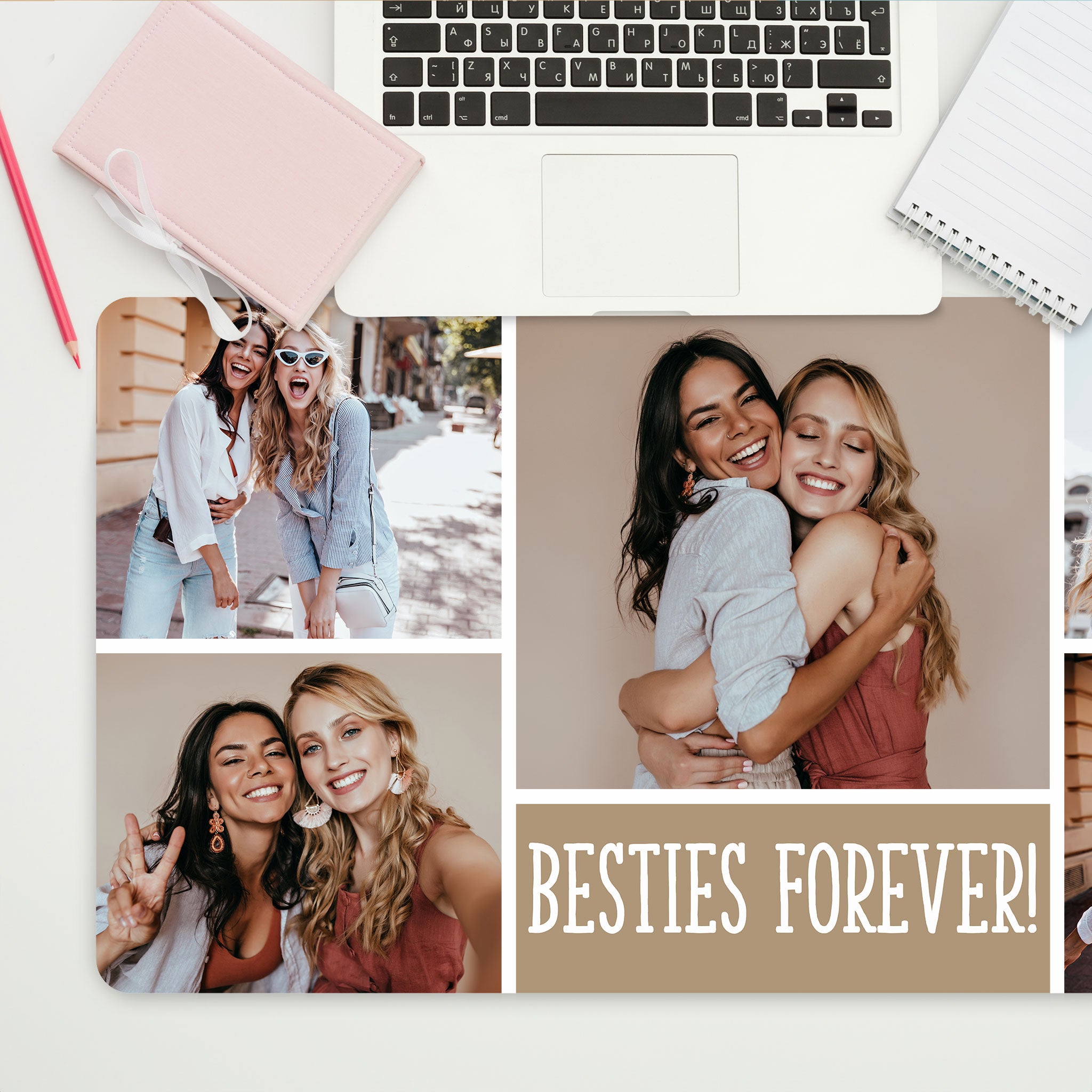 Mousepad XXL personalisiert mit Fotos und Wunschtext | Schreibtischunterlage & Gaming-Mauspad