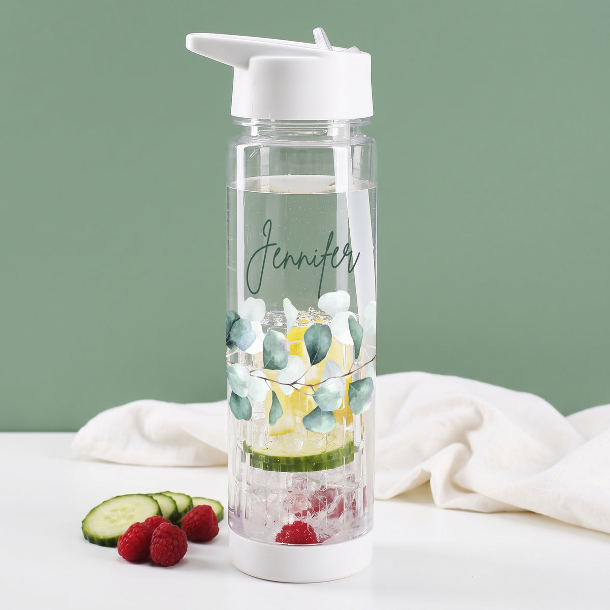Trinkflasche mit Fruchteinsatz personalisiert mit Name