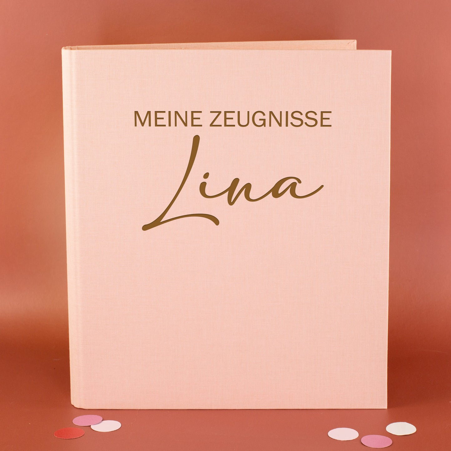 Personalisierte Zeugnismappe aus Leinen graviert mit Name und Farbauswahl | Geschenk für Schüler