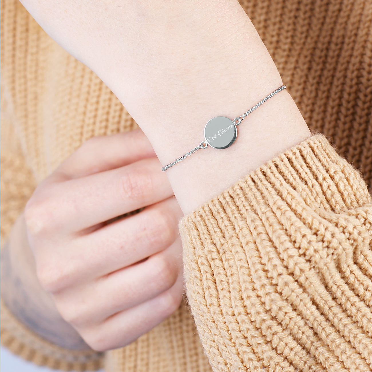 Leonardo Armband mit Ihrem Wunschtext in Silber