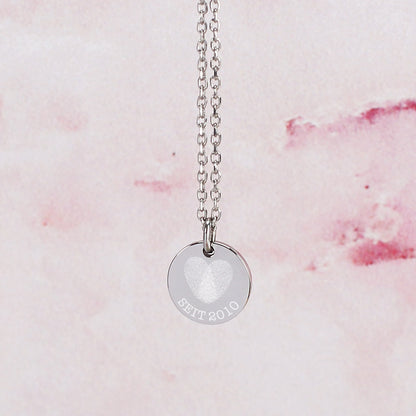 Leonardo Kette mit Herz aus Fingerabdrücken und Ihrem Wunschtext in Silber